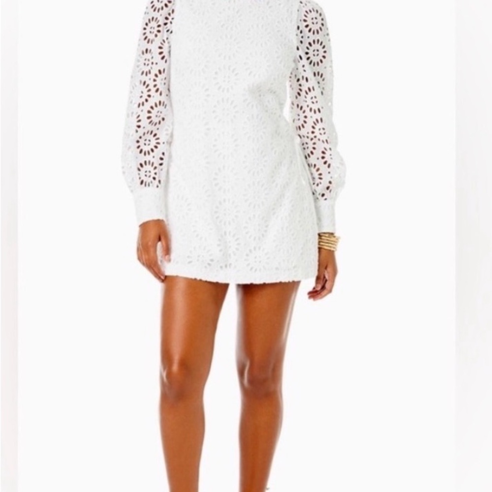 Lilly Pulitzer Aisha Eyelet Romper Resort White, Size 10 - Picture 2 of 3